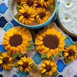ひまわりのあんフラワークッキー！食べられるお花！夏のプレゼントにも。身体に優しい！餡子で出来た可愛いお花のクッキー 9枚目の画像