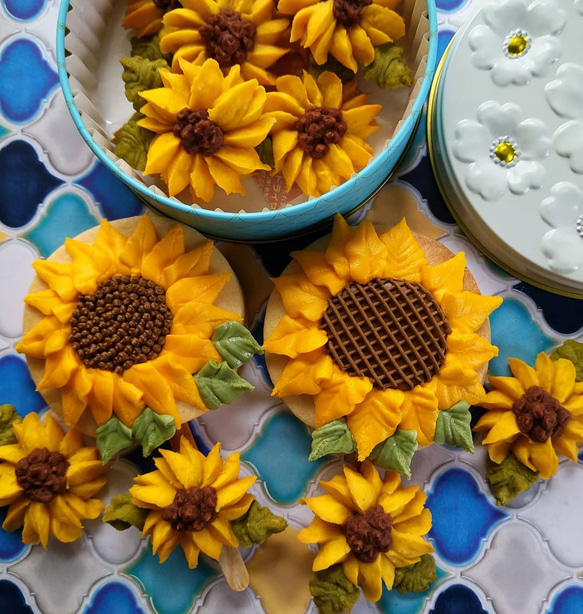 ひまわりのあんフラワークッキー！食べられるお花！夏のプレゼントにも。身体に優しい！餡子で出来た可愛いお花のクッキー 9枚目の画像