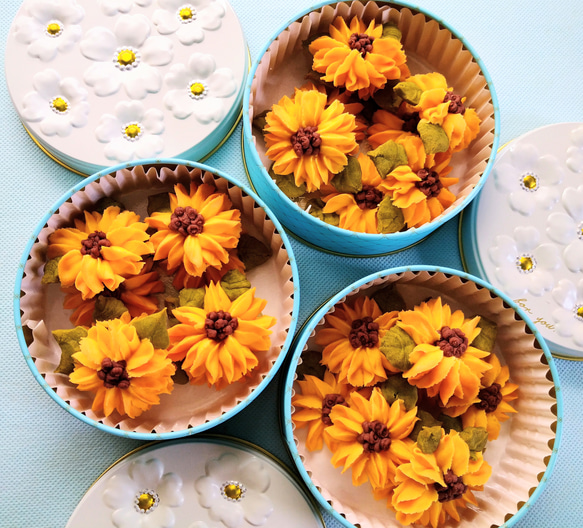 ひまわりのあんフラワークッキー！食べられるお花！夏のプレゼントにも。身体に優しい！餡子で出来た可愛いお花のクッキー 10枚目の画像