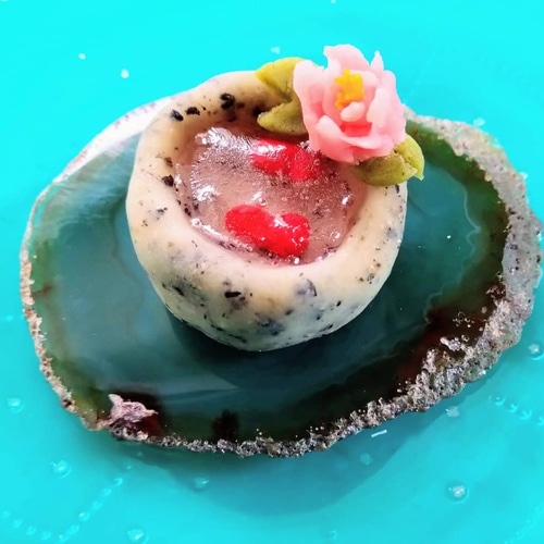 菓子鉢　綾切子　限定値下げ！ 梅型菓子鉢 24cm 日本製 MAKOTO japan 溜 花ゆらり 菓子鉢 お