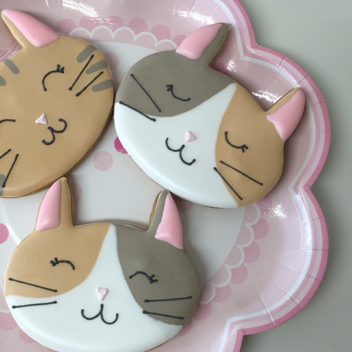 発送可能日はプロフィールをご覧下さい］【アイシングクッキー】猫 