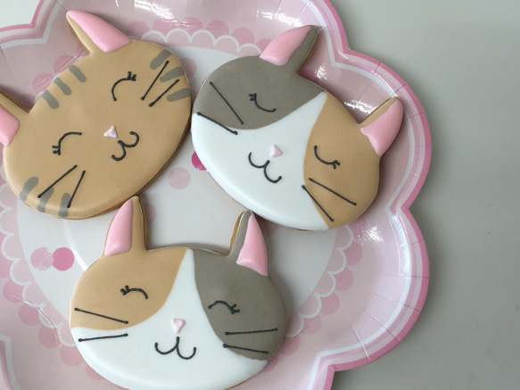発送可能日はプロフィールをご覧下さい］【アイシングクッキー】猫 