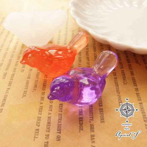 レジン用 立体 小鳥 シリコンモールド 型 (1個) / モールド 型