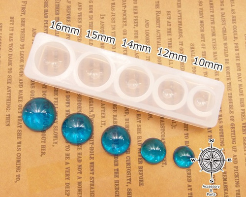 レジン用 半球型 シリコン モールド・Sサイズ（約直径16mm・15mm・14mm