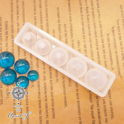 レジン用 半球型 シリコン モールド・Sサイズ（約直径16mm・15mm・14mm