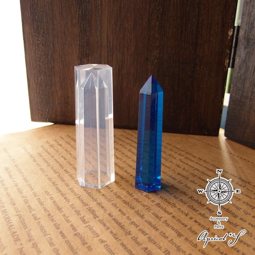 レジン用 水晶 六角柱 ポイント型 シリコン モールド（1個） DIYパーツ