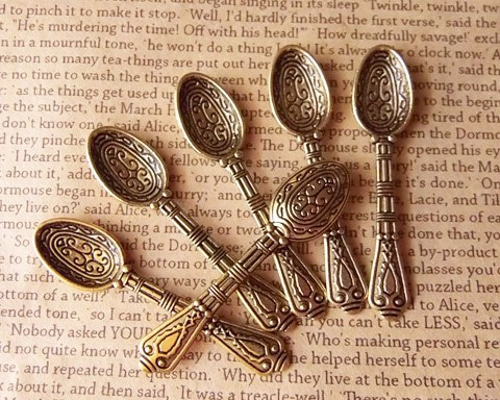 8個セット】模様入り スプーン チャーム カンなし （ アンティーク