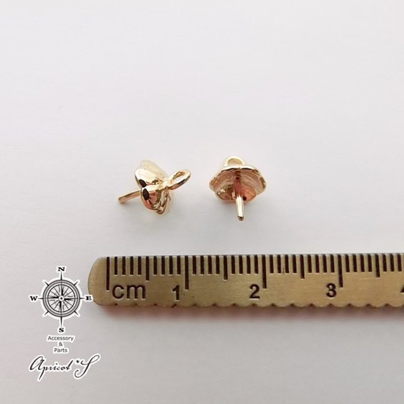 【５個セット】 ヒートン キャップ (大) 11×7ｍｍ /（ 金色 / ゴールド カラー）ビーズ 3枚目の画像