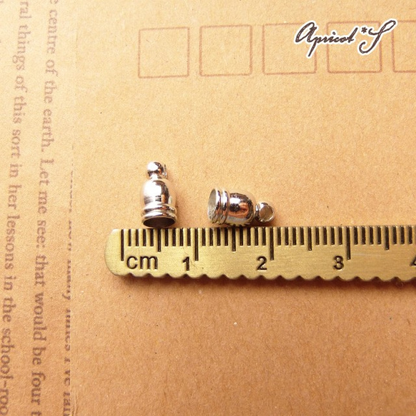 【20個】 小さめ 約9×5ｍｍ タッセル キャップ パーツ 金具（ 銀色 / シルバー ）金属製 エンドパーツ カツラ 2枚目の画像