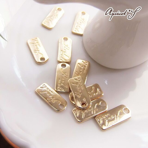 12個セット】 ハンドメイド タグ チャーム ② / handmade 長方形
