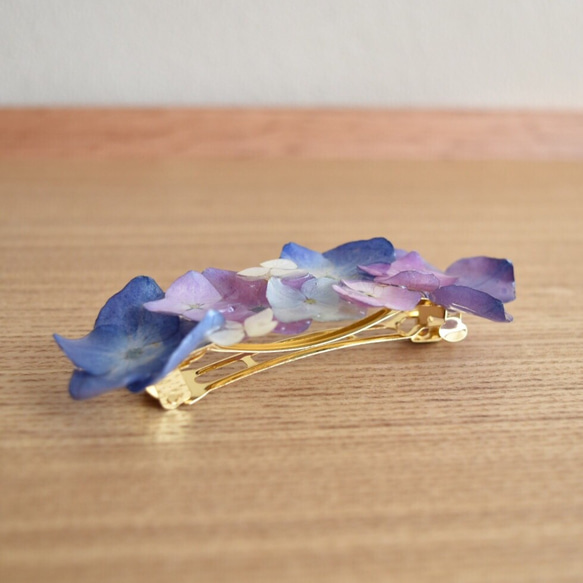 カラフル紫陽花のバレッタ 3枚目の画像