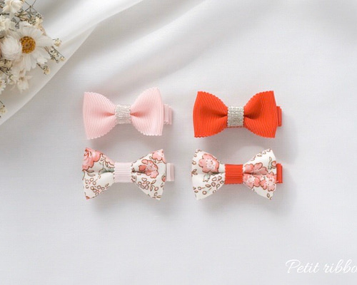 1歳2歳さん用の前髪留め♡ヘアピン ヘアクリップ リバティ リボン