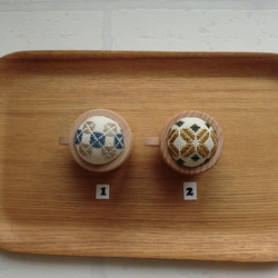 【再販】コーヒーカップの小さなピンクッション（こぎん刺し・シリーズ１）再販 2枚目の画像