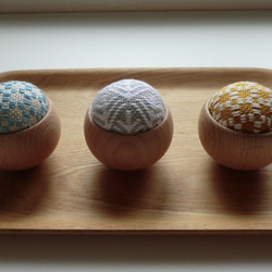 【再販】ウッドボウルのピンクッション（こぎん・シリーズ6）再販 4枚目の画像