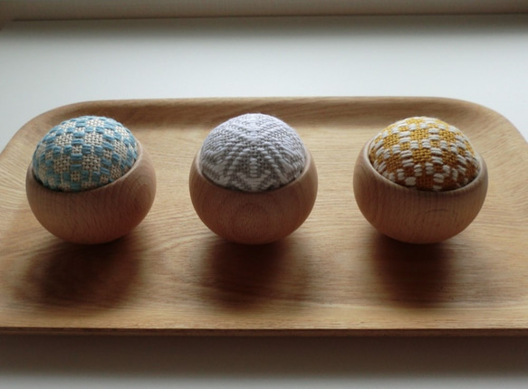 【再販】ウッドボウルのピンクッション（こぎん・シリーズ6）再販 4枚目の画像