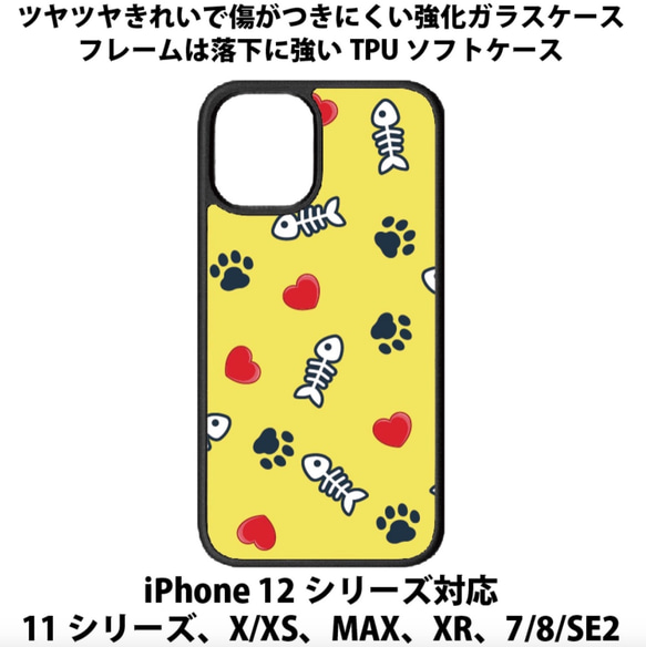 送料無料 iPhone13シリーズ対応 背面強化ガラスケース 猫の肉中13 paw cat ネコ ねこ 1枚目の画像