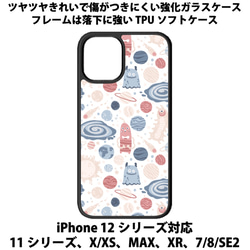 送料無料 iPhone13シリーズ対応 背面強化ガラスケース 宇宙4 1枚目の画像