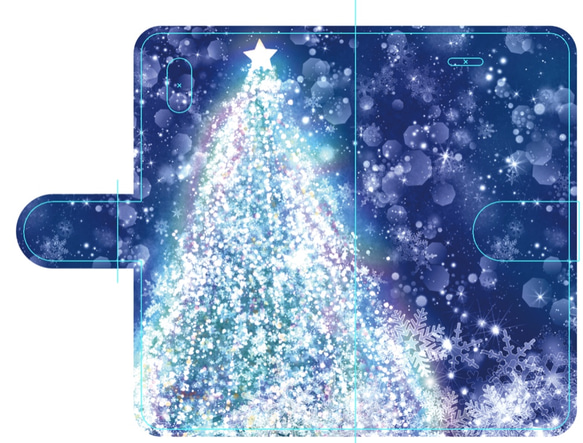 新品送料無料 iPhoneケース 手帳型 雪の結晶4 1枚目の画像