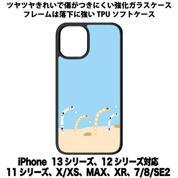 送料無料 iPhone13シリーズ対応 背面強化ガラスケース チンアナゴ 1枚目の画像