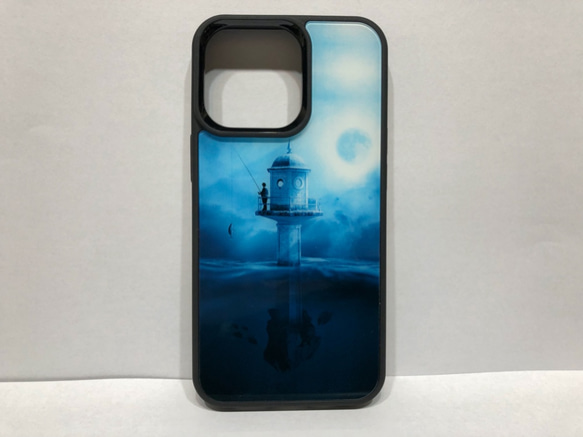 送料無料 iPhone13シリーズ対応 背面強化ガラスケース 灯台 2枚目の画像