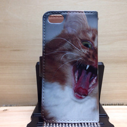新品送料無料 iPhoneケース 手帳型 怒りの猫 ねこネコnekocat 3枚目の画像
