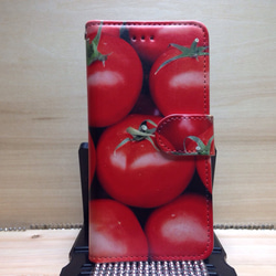 即納送料無料 iPhoneケース 手帳型 プチトマト お腹が減るケース 2枚目の画像