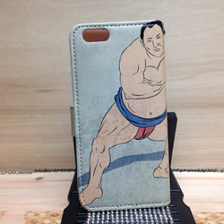 即納送料無料 iPhoneケース 手帳型 相撲 すもう sumo 3枚目の画像