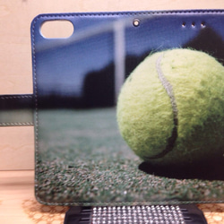 新品送料無料 iPhoneケース7/7plus対応手帳型 テニスボール 1枚目の画像