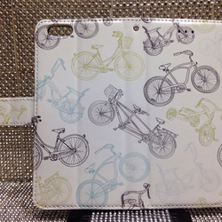新品送料無料 iPhoneケース 手帳型　自転車 1枚目の画像