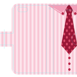 新品送料無料 iPhoneケース 手帳型　Yシャツ　ピンク 1枚目の画像