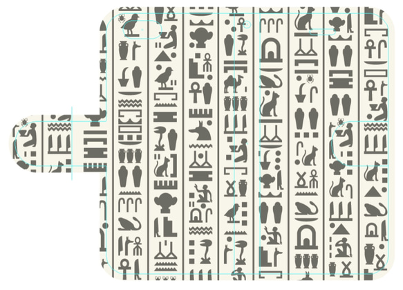 新品送料無料 iPhoneケース 手帳型　古代文字 1枚目の画像