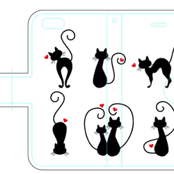 新品送料無料 iPhoneケース 手帳型　黒猫 1枚目の画像