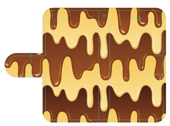 新品送料無料iPhoneケース　手帳型　チョコクリーム 1枚目の画像