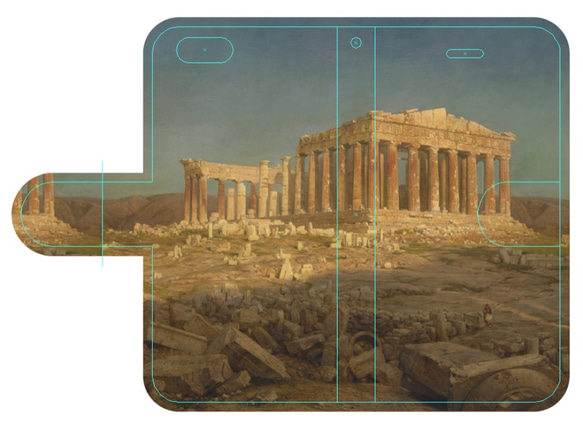 新品送料無料iPhoneケース　手帳型　パルテノン神殿 1枚目の画像