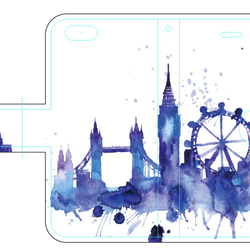 新品送料無料 iPhoneケース 手帳型 絵画風都市 ロンドン 1枚目の画像