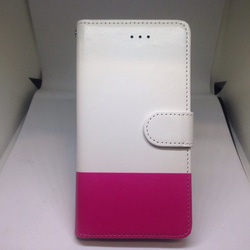 新品送料無料 iPhoneケース 手帳型 ハーフトーン 白ピンク 2枚目の画像