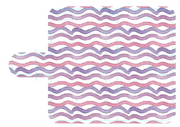 新品送料無料 iPhoneケース 手帳型 ウェーブ 1枚目の画像