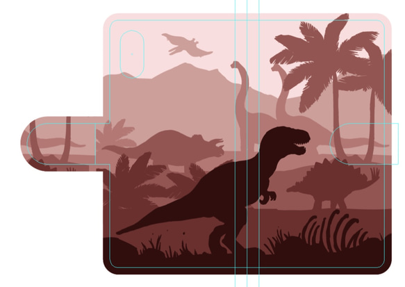 新品送料無料 iPhoneケース 手帳型 恐竜 ダイナソー 1枚目の画像