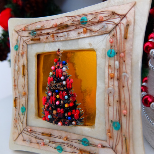 【一点もの！】シャドーボックス 完成品 クリスマス⑅︎◡̈︎* 一点もの！】シャドーボックス 完成品 クリスマス⑅︎◡̈︎* 一点もの