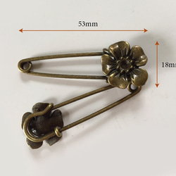 花・銅色ストールピン２個セット 2枚目の画像