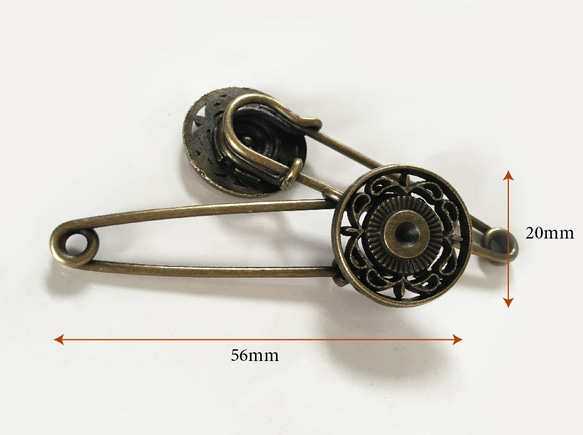 Solar太陽銅色ストールピン２個セット 2枚目の画像