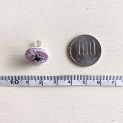 銀蓮花刺繡耳環[紫色] 第4張的照片