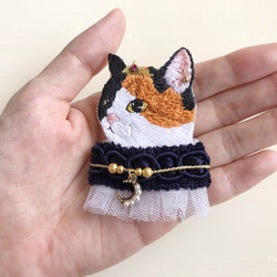 高貴なお猫様刺繍ブローチ12 5枚目の画像