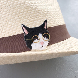 眼鏡貓刺繡胸針[Hachiware] 第7張的照片