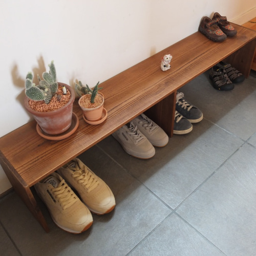 ブラウン 大容量 棚付き ウッド ワイドプランター ハンドメイド