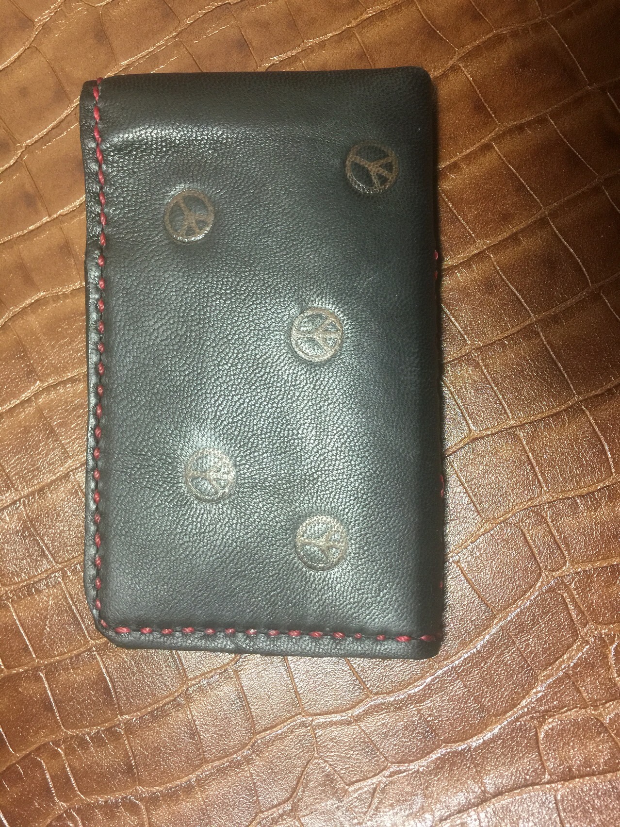 羊革名刺入れ(ピースマーク)