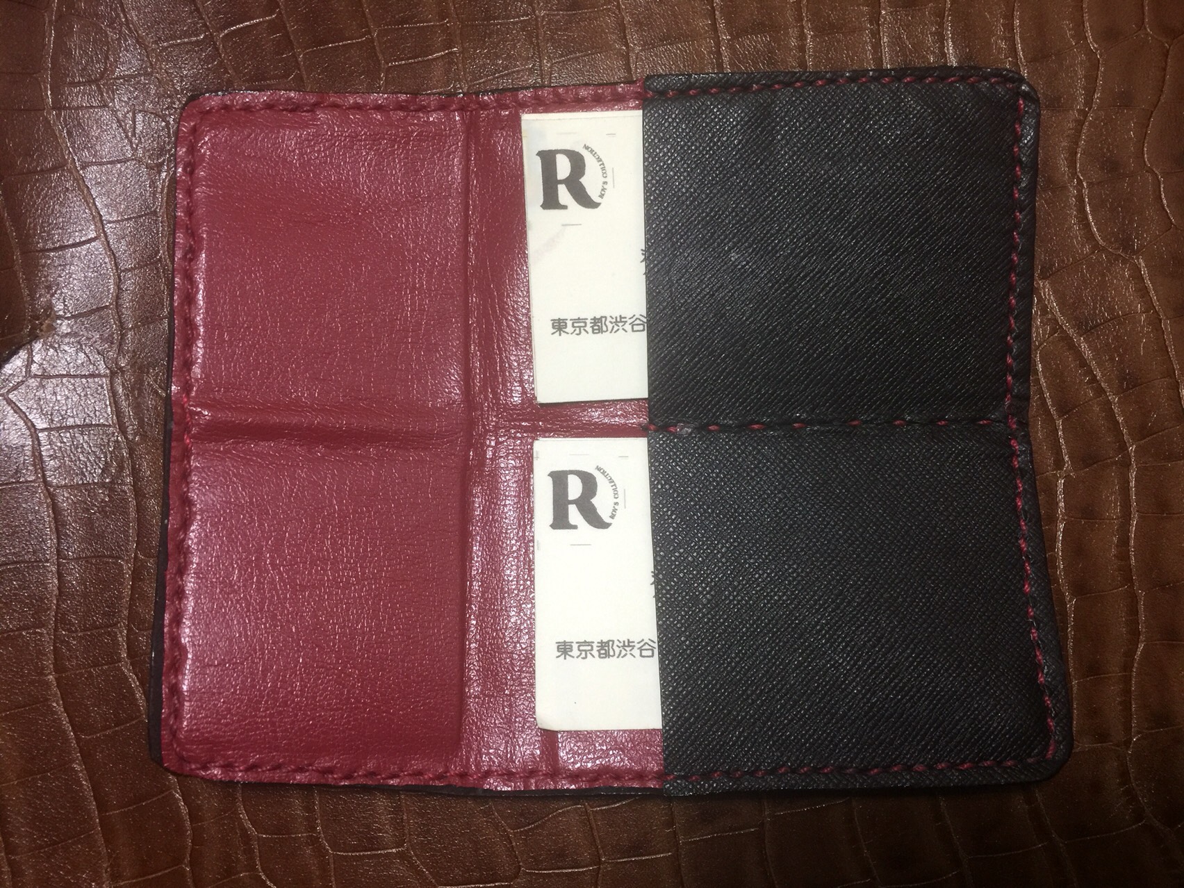 羊革名刺入れ(ピースマーク)