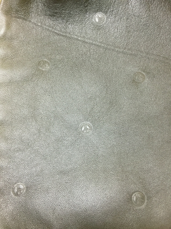 革巾着 羊革(ピースマーク焼印) 3枚目の画像