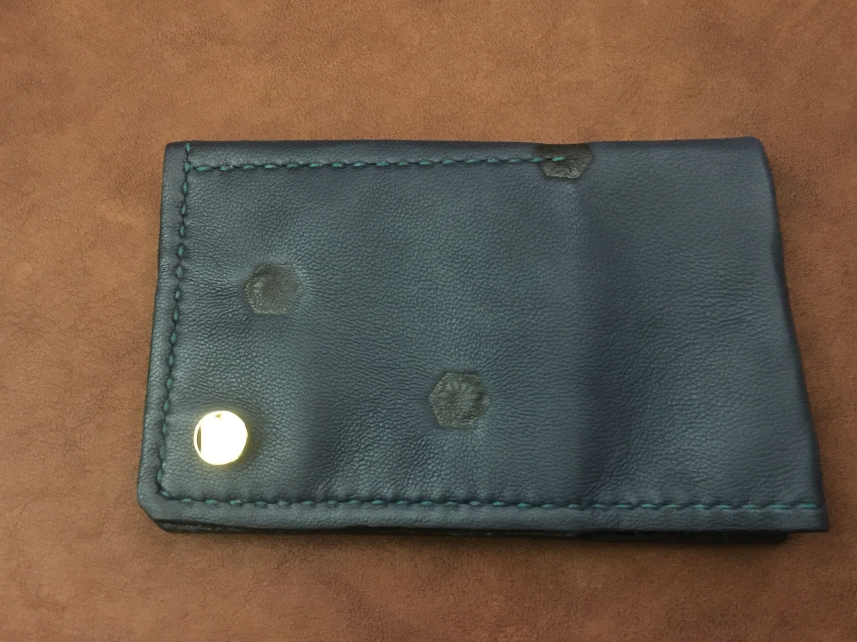 名刺入れ 羊革(麻の葉模様焼印)