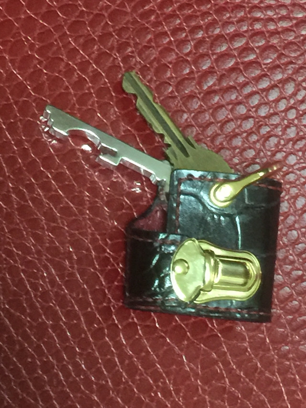 クロコ型押し本革 キーケース